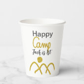 Happy camping camper one birthday kids golden sun 紙コップ (裏面)