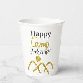 Happy camping camper one birthday kids golden sun 紙コップ