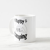 Happy Camping - fröhliches cooles Grafikdesign コーヒーマグカップ (正面左)