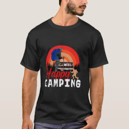 Happy Camping Retro Sunset Hiking Adventure Tシャツ