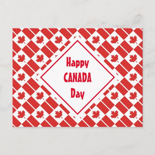HAPPY CANADA DAY愛国心の強い7月1日カナダ ポストカード (正面)