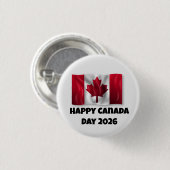 Happy Canada Day 1 Inch Round Button 缶バッジ (正面&裏面)