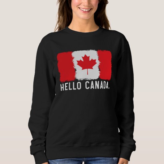 Happy Canada Day Canadian Canada Flag Maple Leaf   スウェットシャツ (正面)