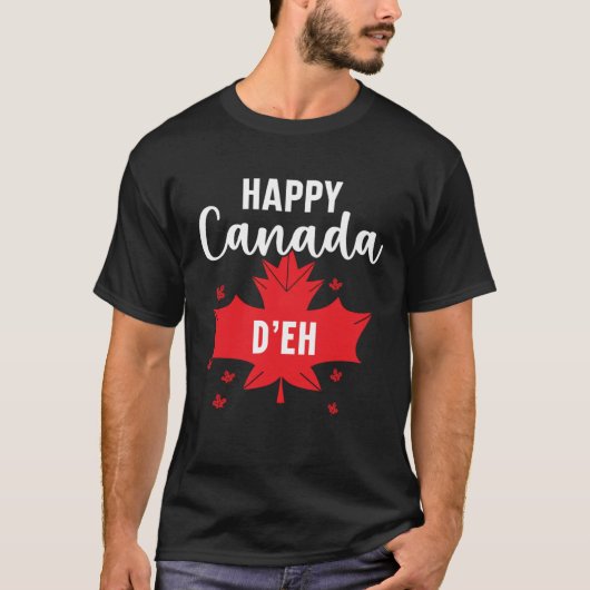 Happy Canada Day Canadian Canada Flag Maple Leaf   Tシャツ (正面)