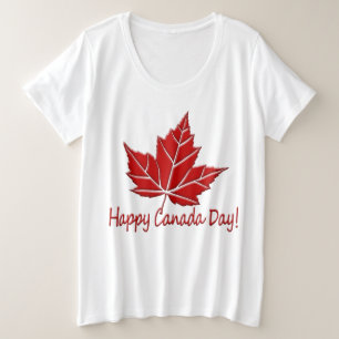 Happy Canada Day T-Shirt Plus Size Canada Shirts プラスサイズTシャツ