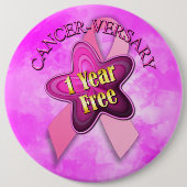 Happy Cancer-versary Pinback Button 缶バッジ (正面)