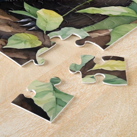 Happy Capybara in Rainforest Wild Animal ジグソーパズル (側面)