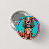 Happy Cartoon Beagle Dog 最高の My Friend 缶バッジ (正面&裏面)