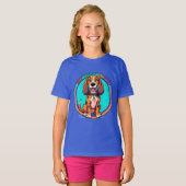 Happy Cartoon Beagle Dog 最高の My Friend Tシャツ (正面フル)
