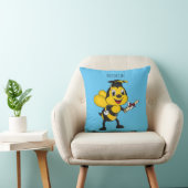 Happy cartoon bee graduation クッション (椅子)