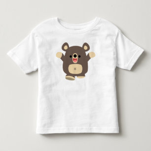 Happy Cartoon Black Bear childrenのTシャツ トドラーTシャツ