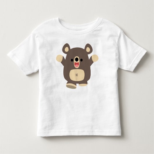 Happy Cartoon Black Bear childrenのTシャツ トドラーTシャツ (正面)
