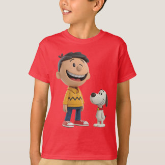 Happy Cartoon Boy and Dog Duo – かわいい3Dスタイル Tシャツ