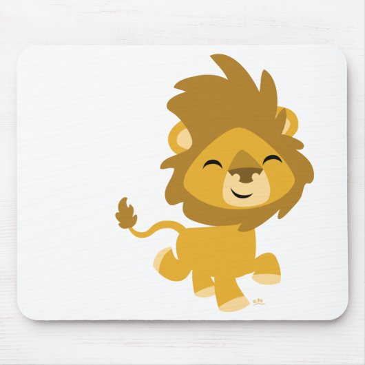 Happy Cartoon Lion丸ステッカー マウスパッド (正面)