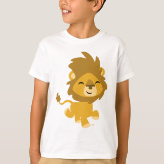 Happy Cartoon Lion ChildrenのTシャツ Tシャツ