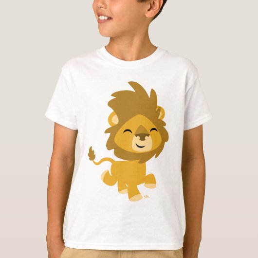 Happy Cartoon Lion ChildrenのTシャツ Tシャツ (正面)