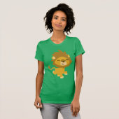 Happy Cartoon Lion Women Tシャツ (正面フル)