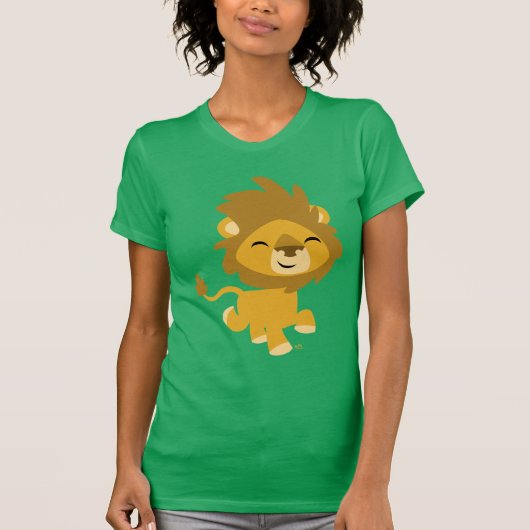 Happy Cartoon Lion Women Tシャツ (正面)