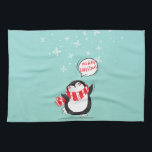 Happy Cartoon Penguin キッチンタオル<br><div class="desc">penguin animal christmas bird, 
hipster joy adorable merry, 
snowflake teddy sketch red , 
sweater xmas little drawing , 
pattern doodle funny wild , 
cartoon nature holiday happy, 
cold white north baby, 
ice polar illustration cute , 
snow winter bird scarf , 
bird penguin animal christmas , </div>