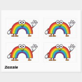 Happy Cartoon Rainbow Character Sticker 長方形シール (シート)