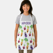 Happy Cartoon Vegetables Personalised エプロン (インサイチュ)