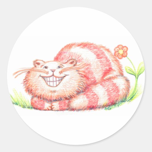 Happy Catスタンプ ラウンドシール (正面)