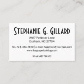 Happy Cat、カスエレガントタマイズユニーク可能 名刺 (裏面)