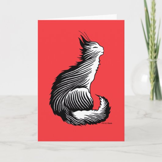 "Happy Cat"グリーティングカード カード (正面)