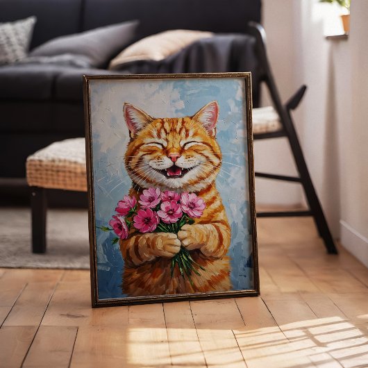 Happy Cat 与え's Bouquet Wall Artポスター ポスター