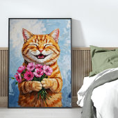Happy Cat 与え's Bouquet Wall Artポスター ポスター