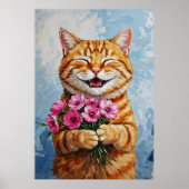 Happy Cat 与え's Bouquet Wall Artポスター ポスター (正面)