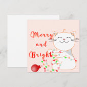 Happy Cat 遊 With LED Light |かわいいクリスマス シーズンカード (正面/裏面)