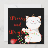 Happy Cat 遊 With LED Light |かわいいクリスマス シーズンカード (正面)