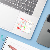 Happy Cat 遊 With LED Light |かわいいクリスマス シール (ノートパソコンとiPhone)