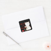 Happy Cat 遊 With LED Light |かわいいクリスマス スクエアシール (封筒)