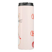 Happy Cat 遊 With LED Light |かわいいクリスマス タンブラー (裏面)