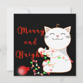 Happy Cat 遊 With LED Light |かわいいフラットカード (正面)