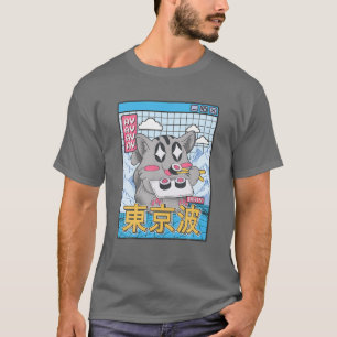 Happy Cat 食べ物's Sushi vaporwave美学アニメK Tシャツ