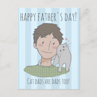 Happy Cat Father's Day Gift Daddyはがき ポストカード