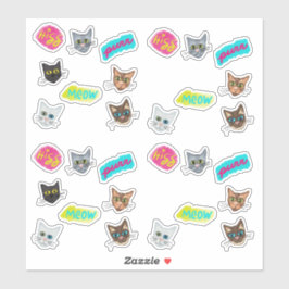 Happy Cat Heads Redux -文字 シール