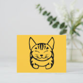 Happy Cat Post Card(黄色の黒) ポストカード (スタンド正面)