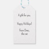 Happy Cat Reflection in anオーナメント・クリスマス ギフトタグ (裏面)