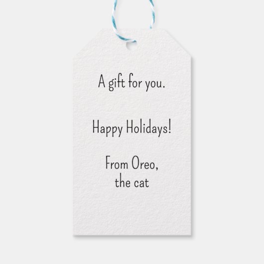 Happy Cat Reflection in anオーナメント・クリスマス ギフトタグ (裏面)