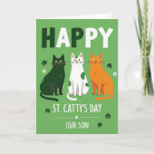 Happy Cat St Cattys Day Son Card カード (正面)