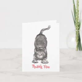 Happy Cat Thank You Noteカード カード
