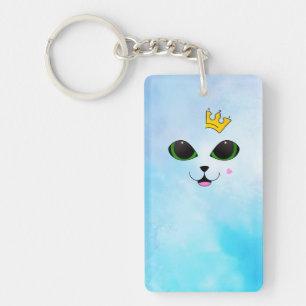Happy Cat with Crown Keychain キーホルダー