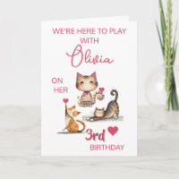 Happy Cats Girl Happy 3th Birthday (any year)