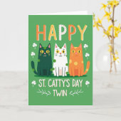 Happy Cats Glitter Texture Card カード (黄色い花)