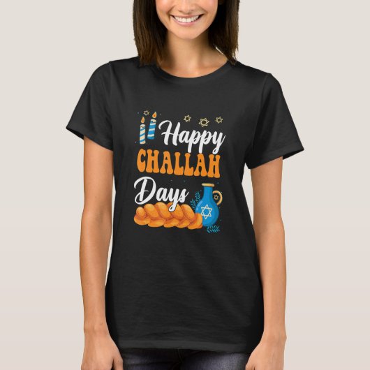 Happy Challah Days Hanukkah Jewish Festival Commem Tシャツ (正面)