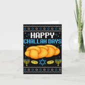 Happy Challah Days Ugly Christmas Hanukkah  カード (正面)
